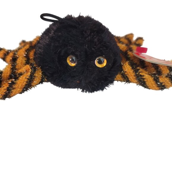 Ty Beanie Babies Halloweenie Beanies Creeps Spider Plush Toy Black Ornament NEW - Picture 2 of 9